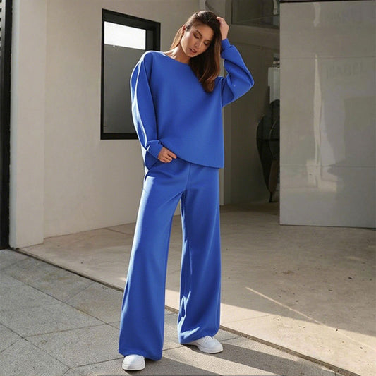Women's Solid Color Fashionable European And American Sportswear Casual Set