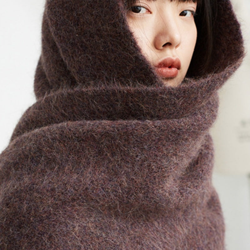 Heavy-duty Alpaca Wool Handcrafted Tassel Scarf, Long Style