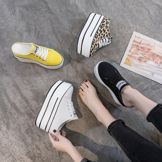 Casual Women's Low-cut Inner-increasing Canvas Shoes