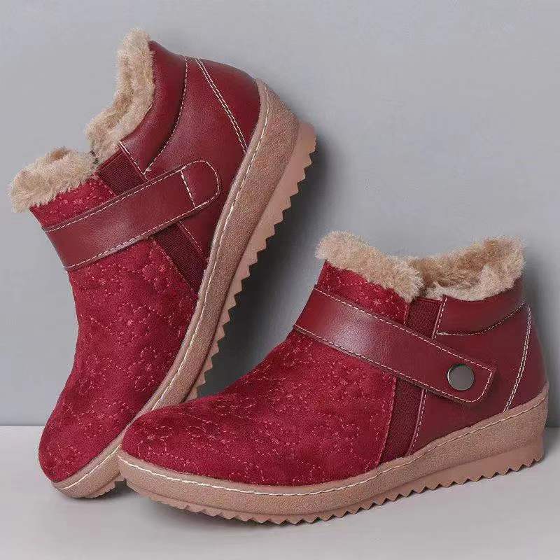 Plus Size Cotton Shoes Round Toe  Fleece Snow Boots