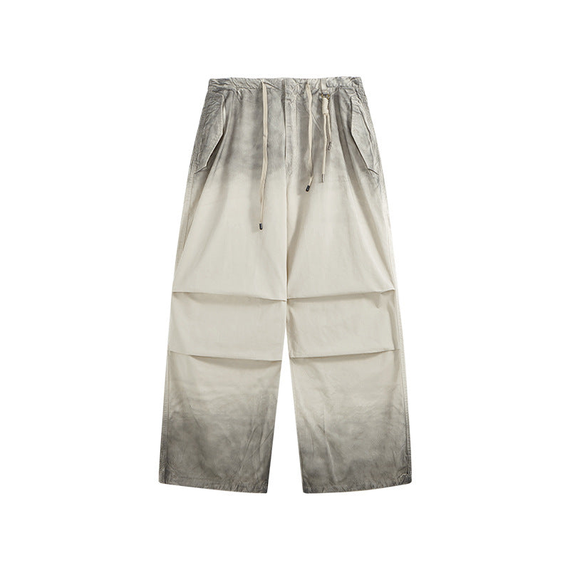 Vaskede wide-leg inkjet-overalls til mænd og kvinder