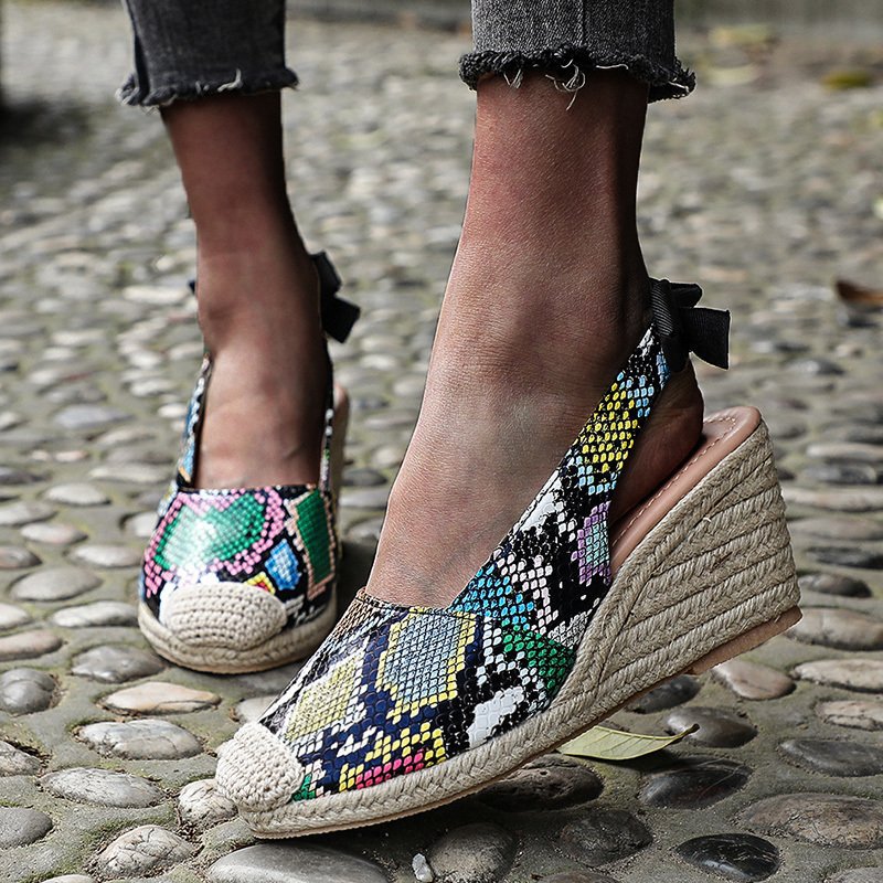 Summer New Style Wedge Bow High-Heeled Sandals