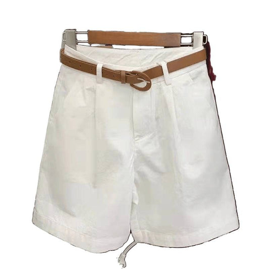 Womens Loose Slimming High-waisted Wide-leg Outerwear Shorts