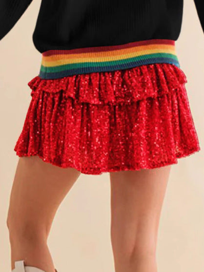 European And American Sequin Party Club Skirt, Mini Skirt