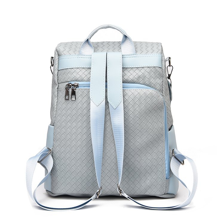 Retro Fashion Woven One Shoulder Portable Backpack Leisure Large Capacity Anti-theft