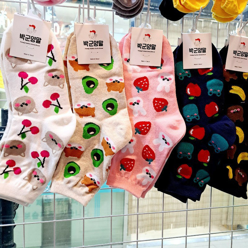 Medium Socks Little Bear Avocado Girls