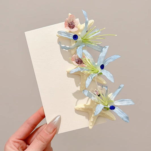 Ocean Series Cropped Hair Clip Starfish Shell Berry Headdress