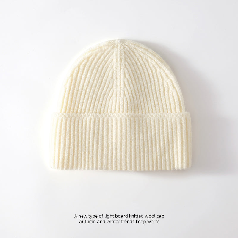 Fashion Solid Color Wool Hat Loose Warm