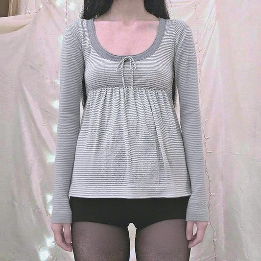 Fashionable Minimalist Design Slim Fit Womens Long Sleeve Top