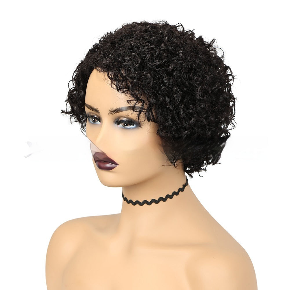 Partial Gradient Chemical Fiber Multi-color Small Roll Wig Sheath