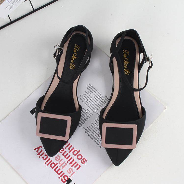 New Pointy Square Buckle For Ladies Summer