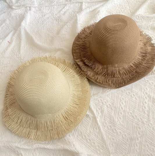 Women's Fashion Temperament Tassel Seaside Beach Sunshade Straw Hat