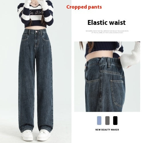 Women's Thin Straight Loose Slimming Elastic Waist Pants