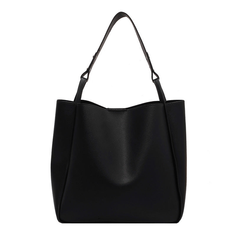 Women's Fashion Vintage Solid Colour Large Capacity Shoulder Bag