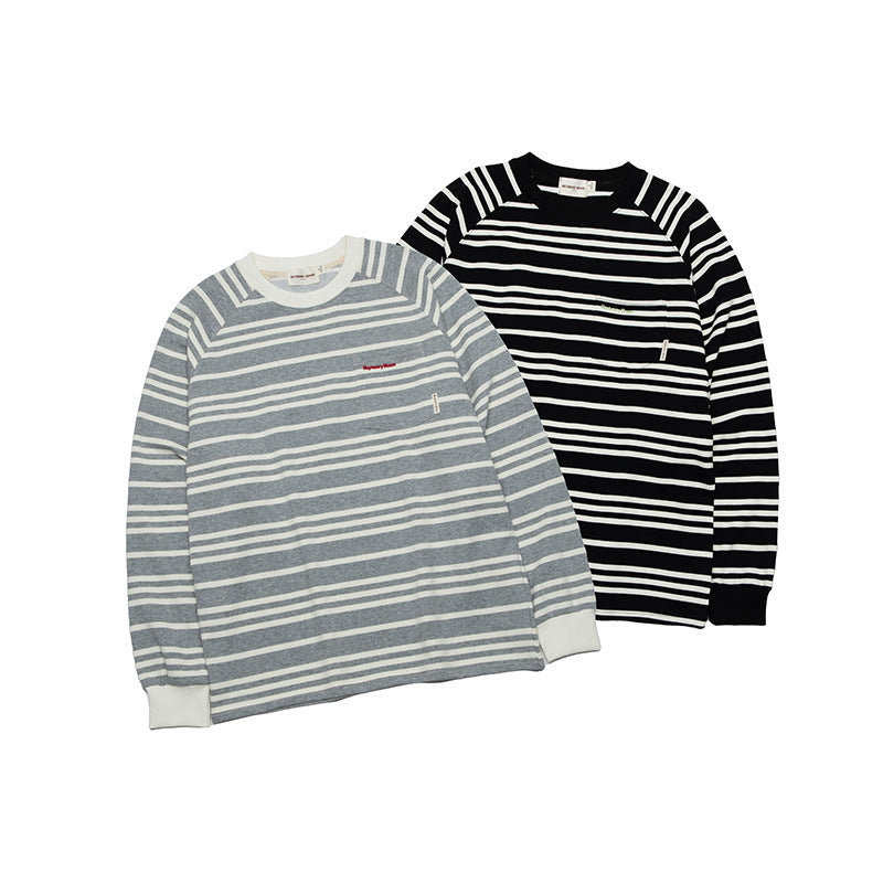 Striped Design Loose Couple Outfit Long Sleeves