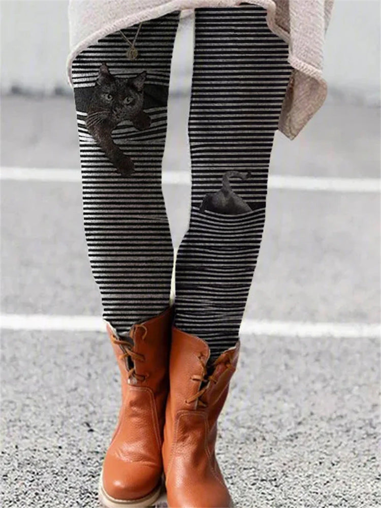 Women's Printed Bottoming All-in-one Trousers