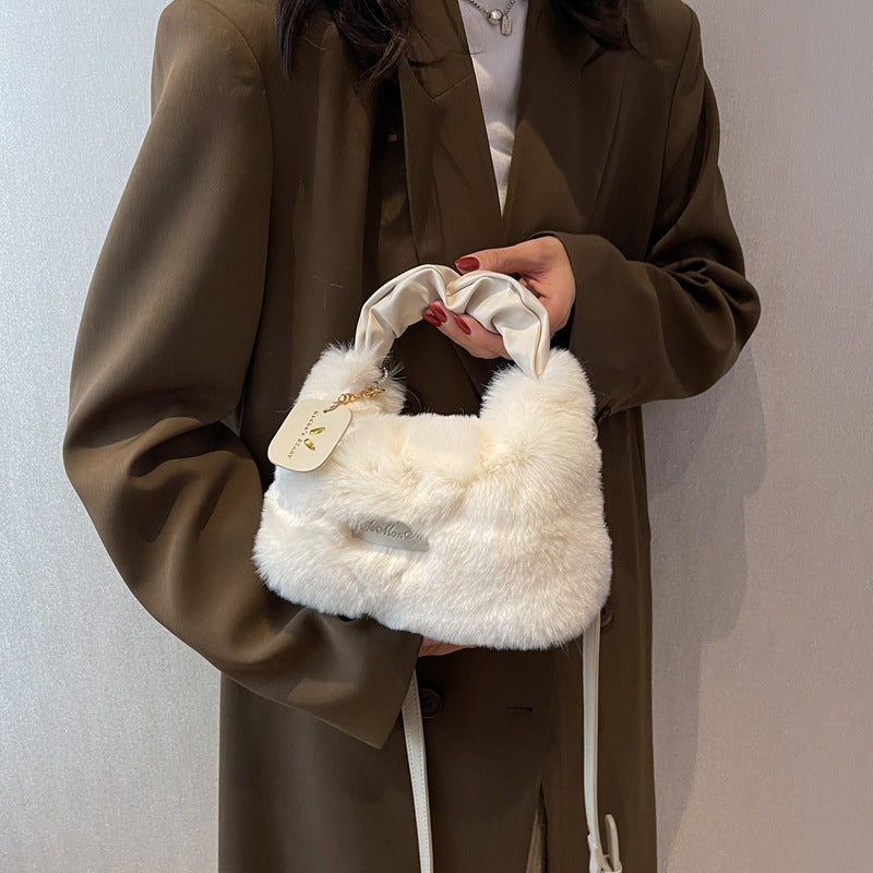 Women's New High-grade Fashionable Plush Handbag