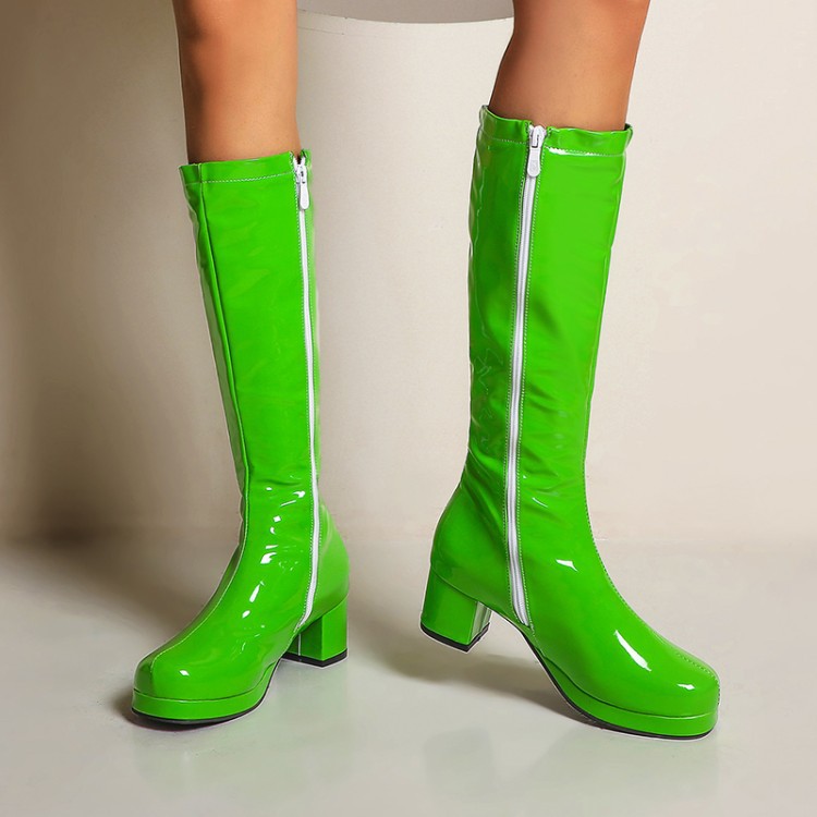 Fashion Boots And Shoes Fashion Suede Square Toe High Tube