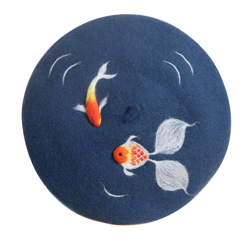 Small Design Wool Felt Beret