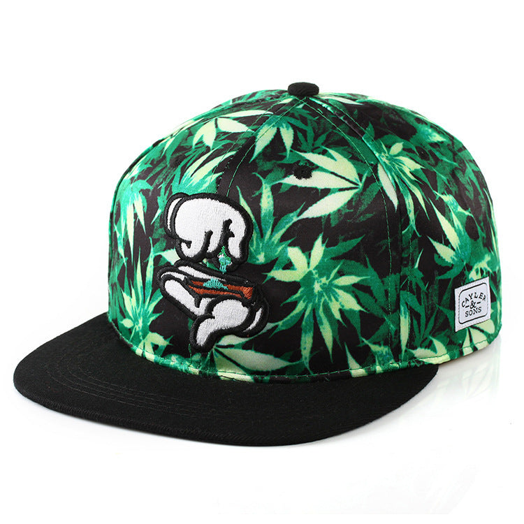 European And American Hands Print Hip-hop Flat Brim Baseball Hat