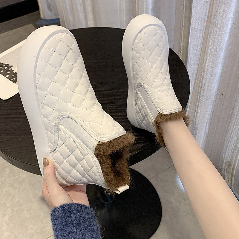 Plus Velvet Thick Bottom Non-slip Student All-match Cotton Shoes