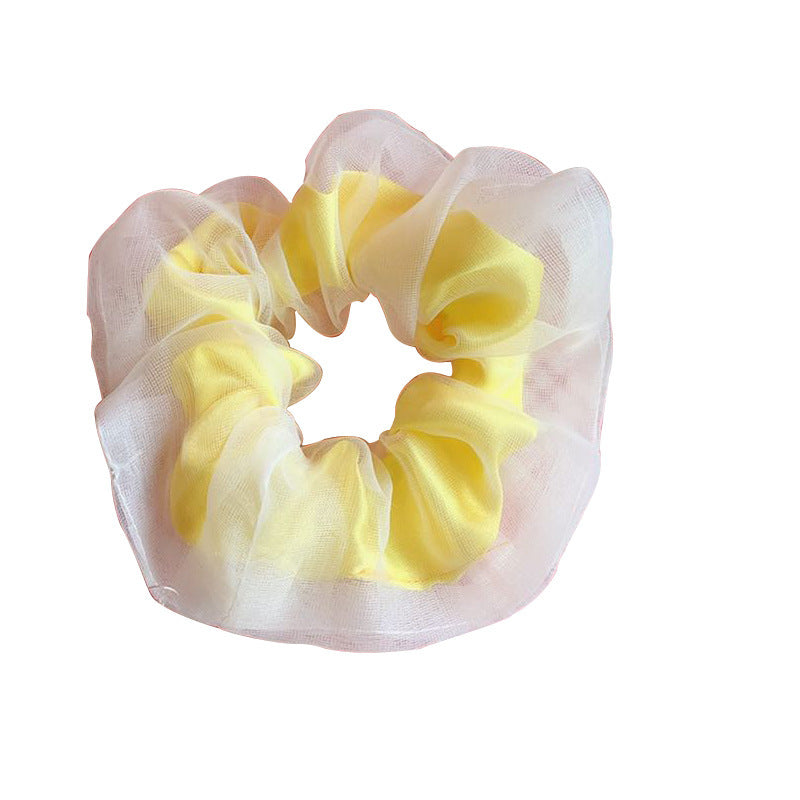 Fluorescent Double Layer Chiffon Organza Colon Hair Tie