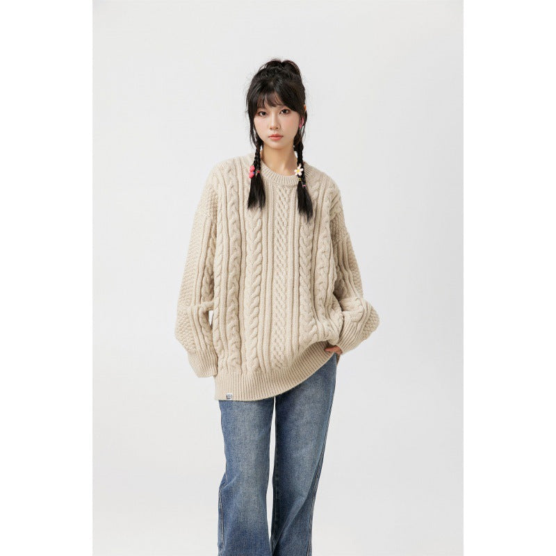 Japanese-style Retro Hemp Pattern Sweater