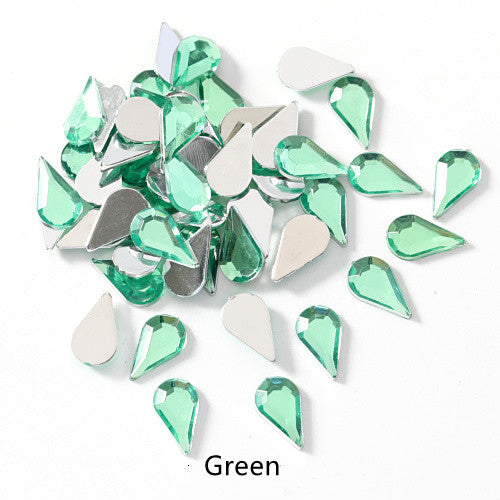 Water Drop Acrylic Flat Bottom Rhinestone DIY Nail Art Patch