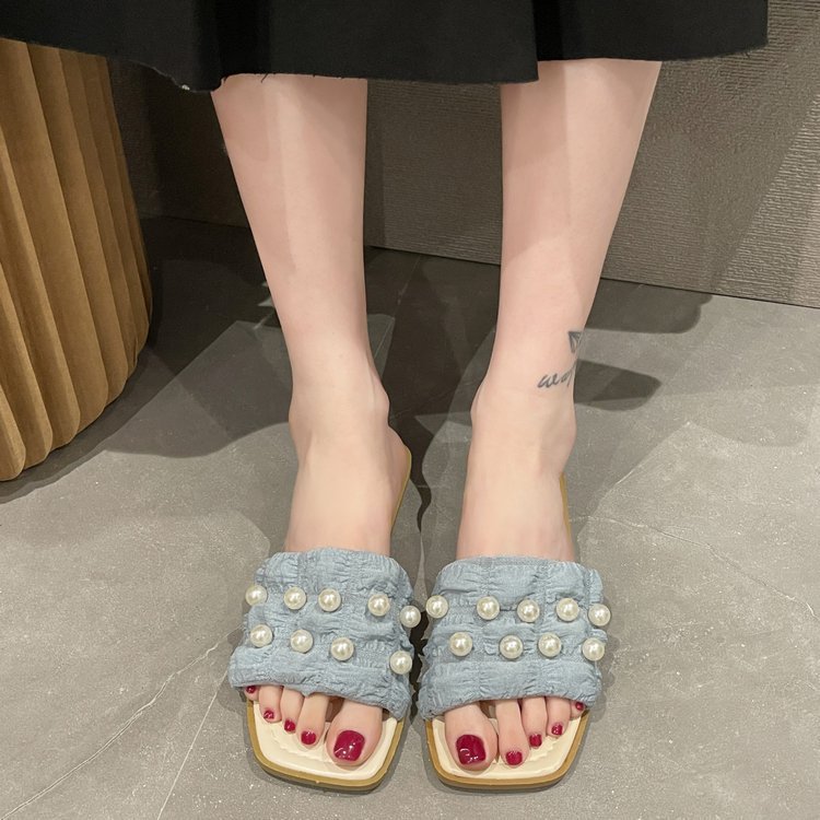 Women's Summer Outer Wear Pearl Beach Slippers