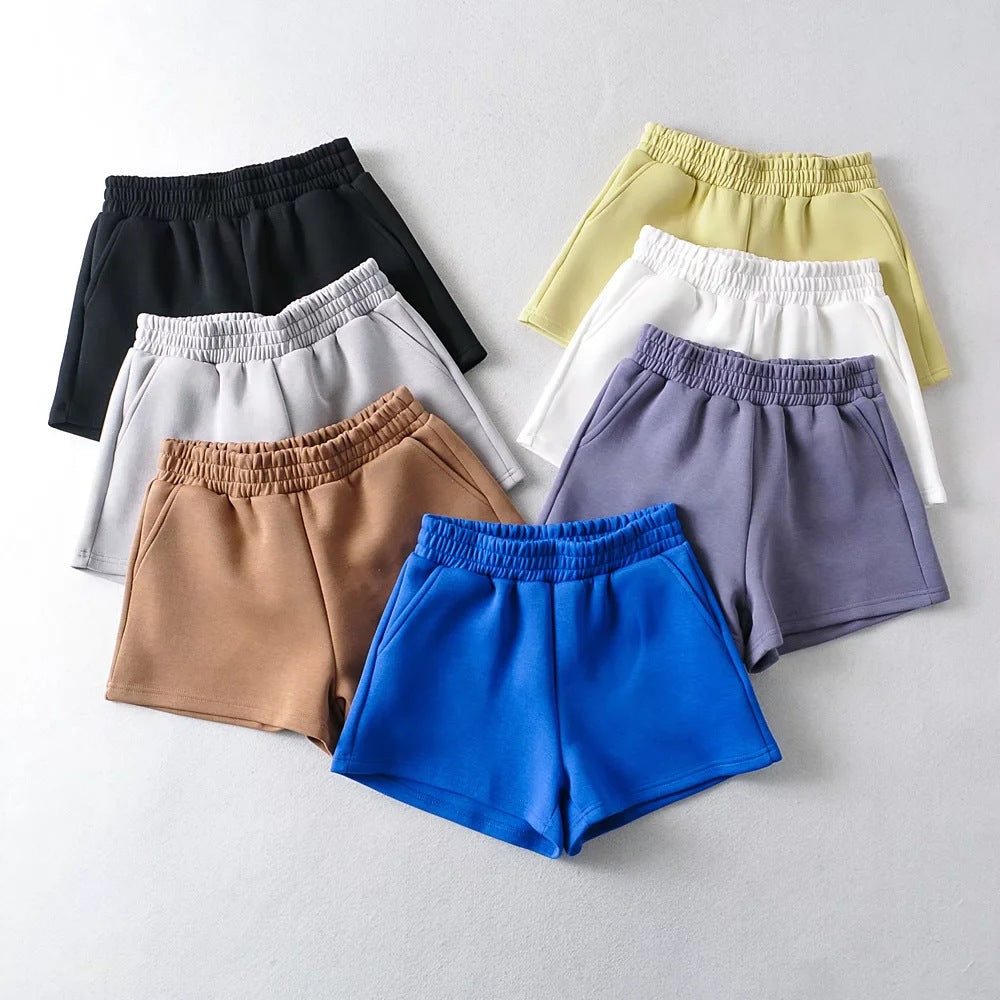Elastic Waist Sports Shorts Women's Loose-fitting Versatile Outerwear Casual  7-color