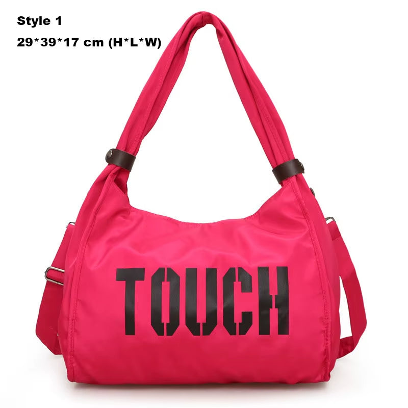 Nylon Fitness Travel Gym Bag for Women - Versatile Outdoor Sports Shoulder Tote and Yoga Handbag