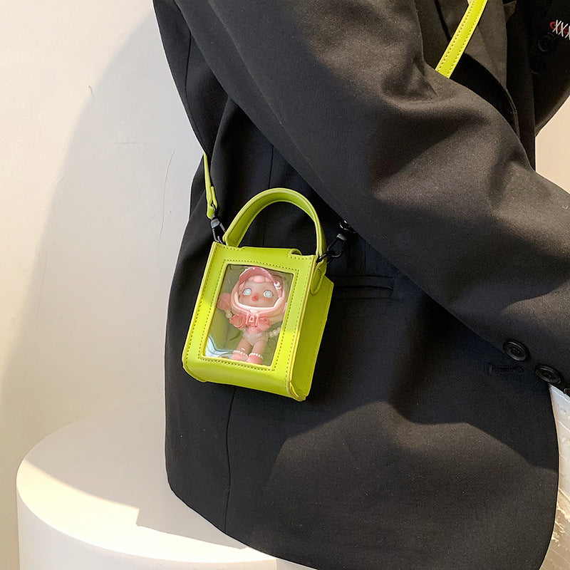 Niche Cartoon Transparent Portable Messenger Bag Texture