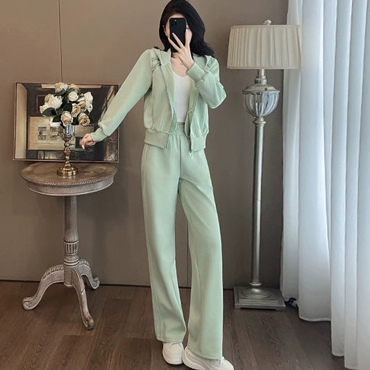 Western Style Youthful-looking Fried Street Sweatshirt And Sweatpants Two-piece Set