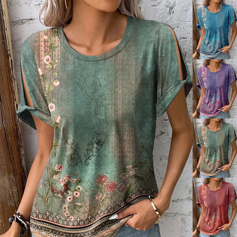 Women's Casual And Comfortable Short-sleeve Printed Top