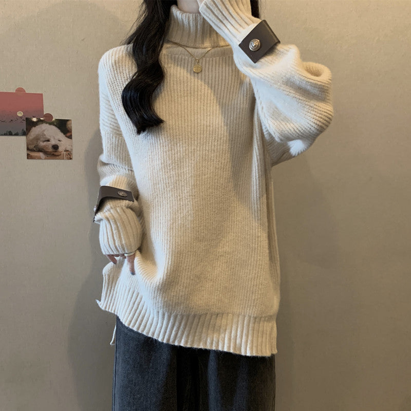Plus Size Thickened Turtleneck Loose Slimming And All-matching Long Sleeve