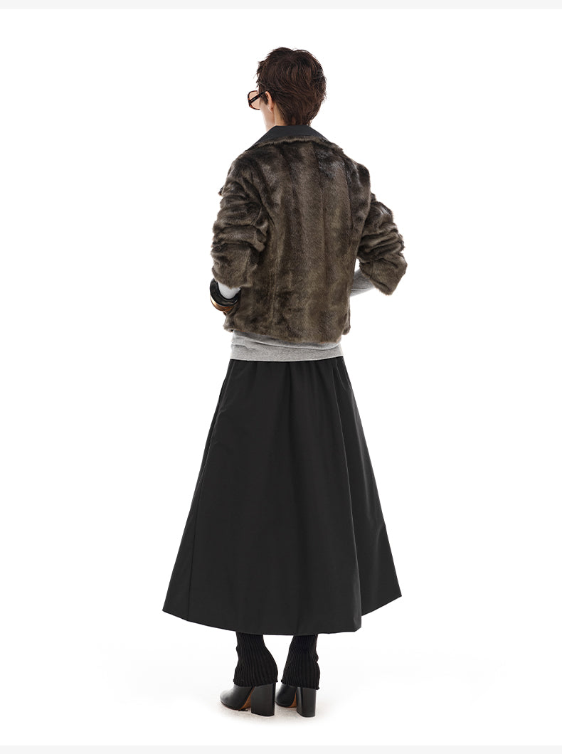 Retro Black & Warm Thick Short Coat