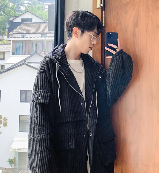 Hong Kong Style Oversized Loose Coat Men's Jacket