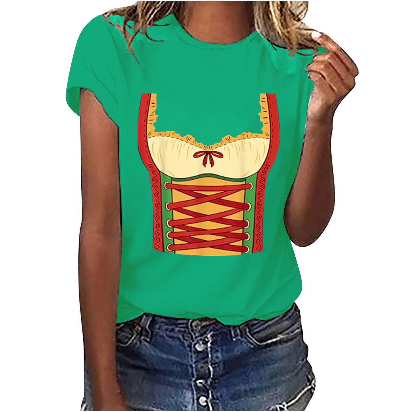 Simple Printed European And American T-shirt Short Sleeve