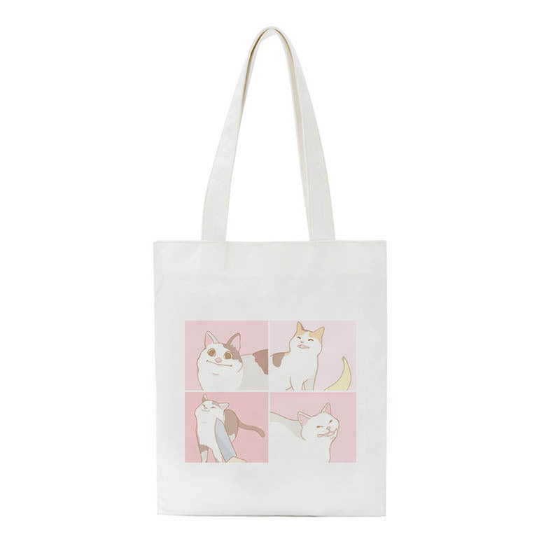 Single Shoulder Bag Cat Painting Handbag Female Cartoon Casual