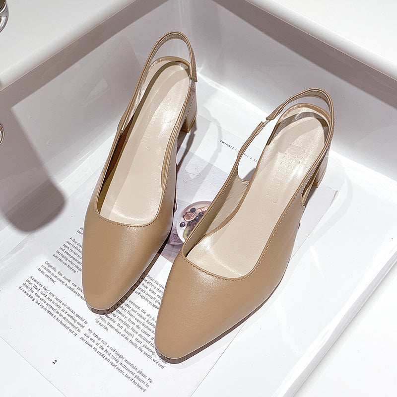 Summer New Student Korean Version All-match Chunky Heel Shoes