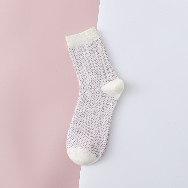 Women's Mid-calf Retro Houndstooth Long Socks