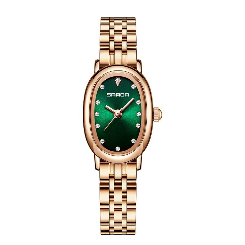 Women's European And American Watch Quartz Leather Steel Belt Waterproof