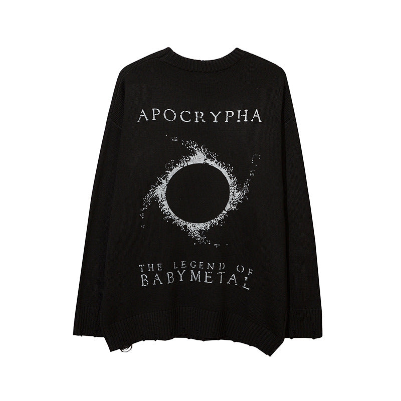 Letter Jacquard Knitted Sweater For Men And Women