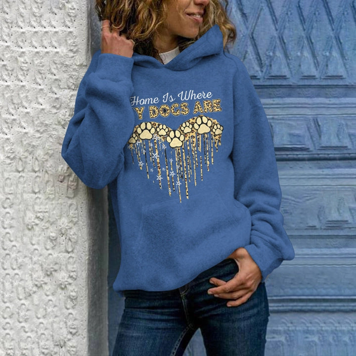 New Animal Print Hooded Women's Sweater