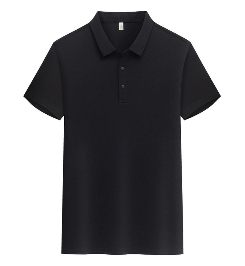 Male Solid Color Lapel Short-sleeved Advertising T-shirt