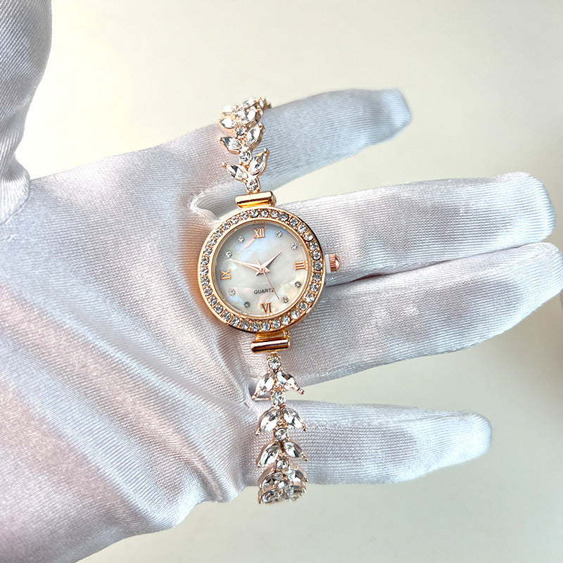 Luxury Diamond-embedded Free Adjustable Bracelet Quartz Watch