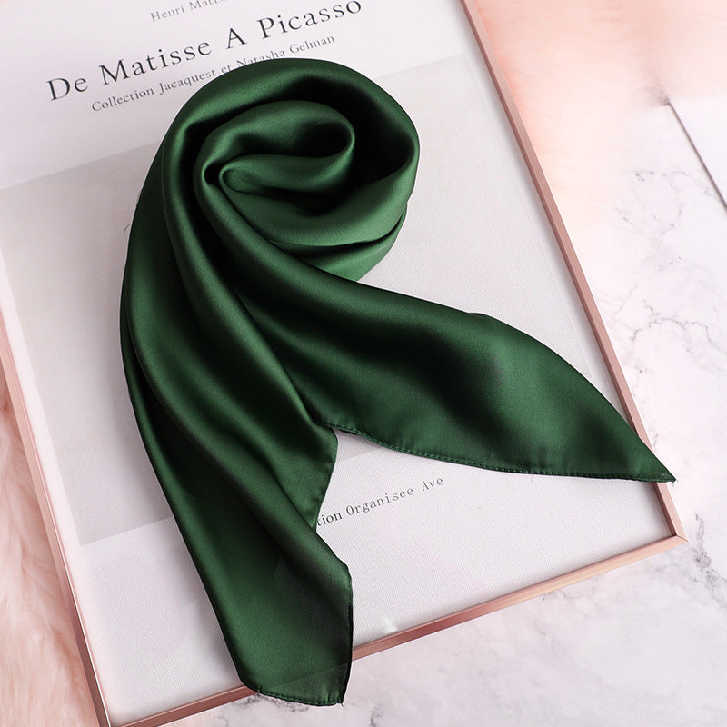 Women's Decorative Spring And Autumn All-match Solid Color Thin Silk Scarf