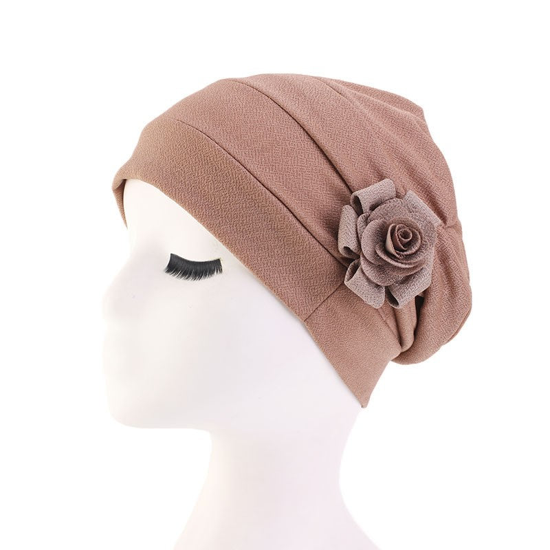 Ladies Flower Bandana Pullover Hat Chemo Hat