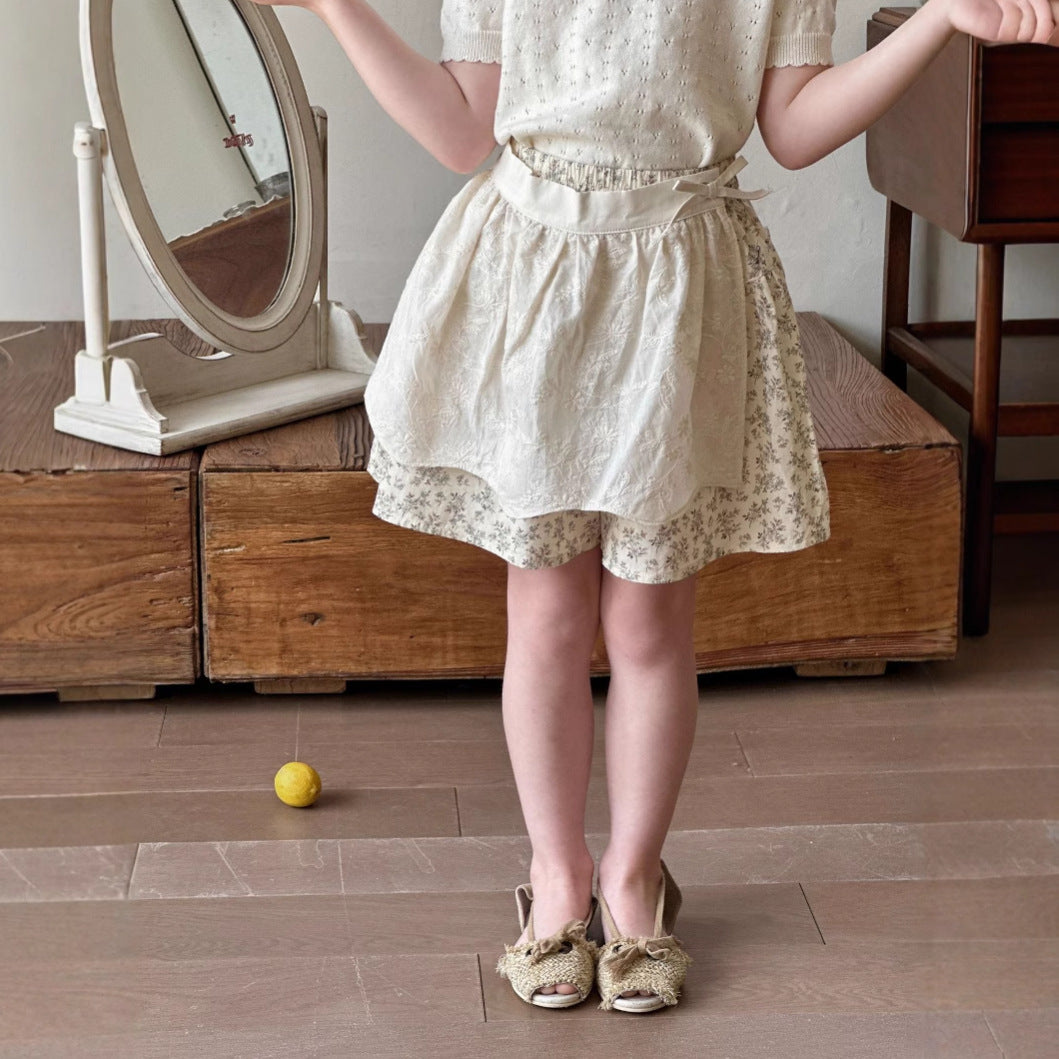 Pastoral Style Culottes Baby Lace Pants