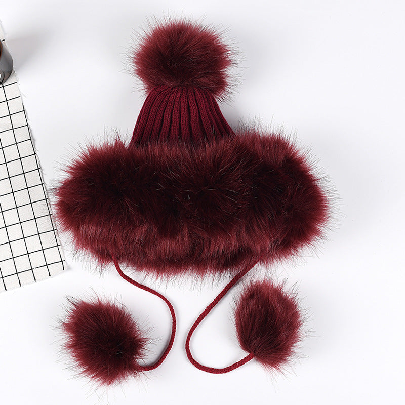Women's Temperament With A Hundred Plus Thickened Fur Ball Hat